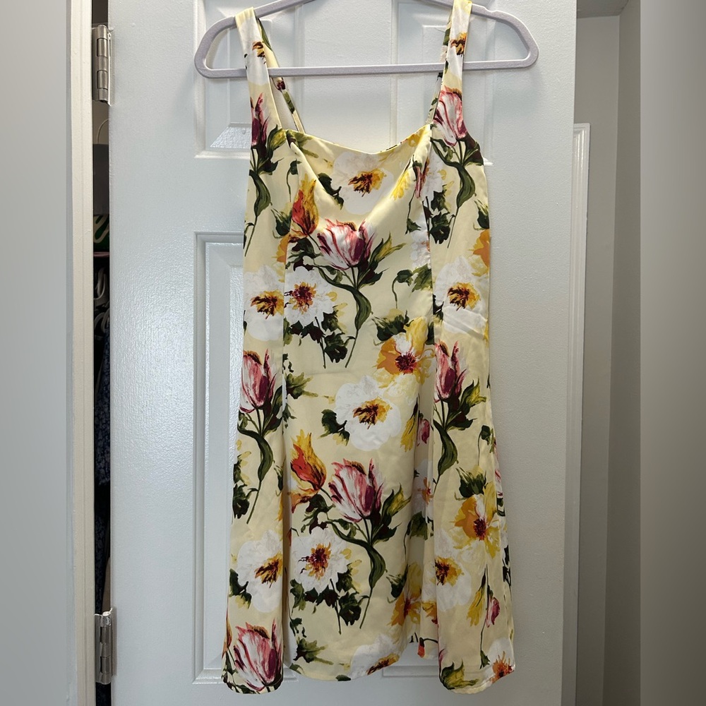 Abercrombie & Fitch Floral Yellow Midi Dress